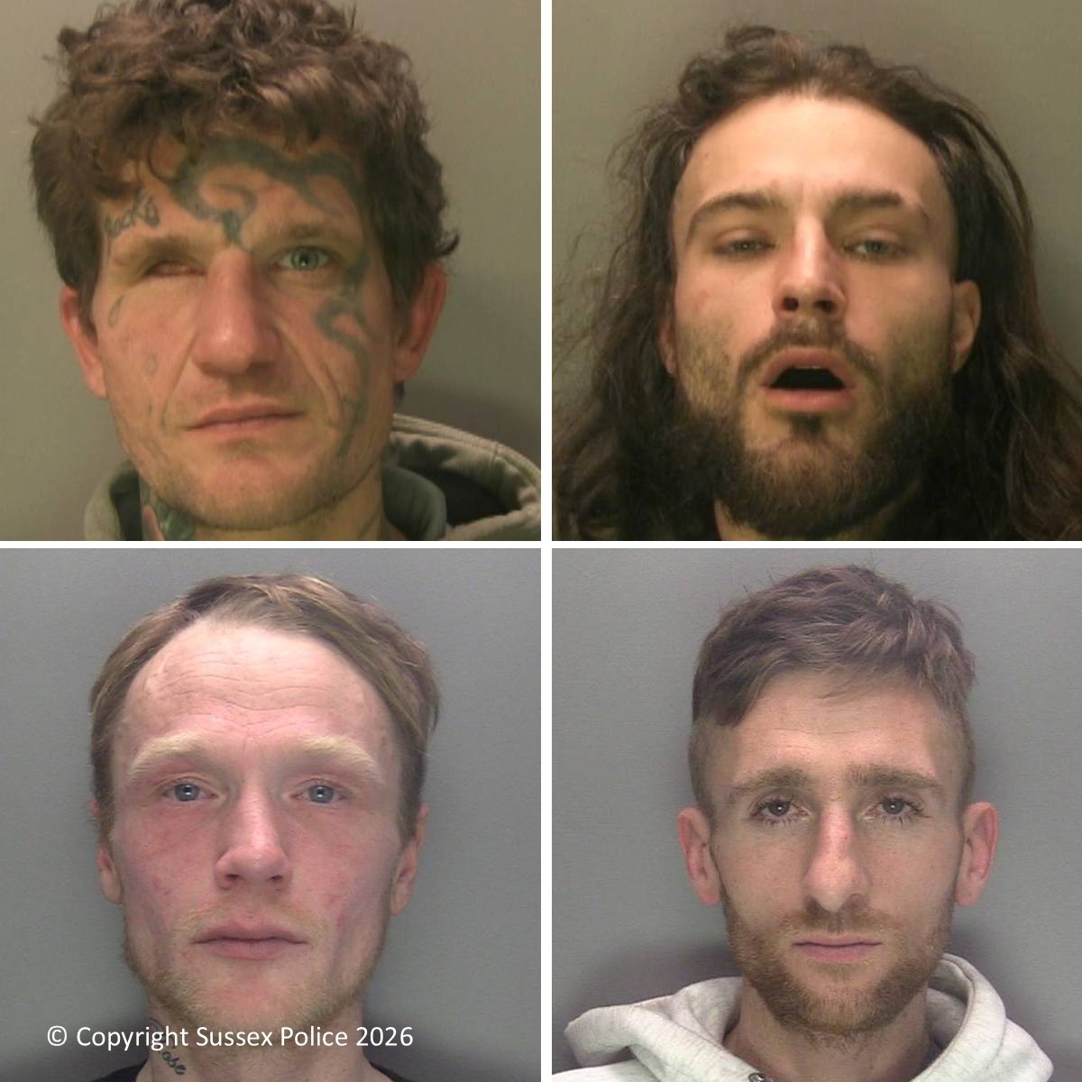 Shoplifters Ryan Breach, Alex Nash, Joshua Frasier and Max Huggett jailed