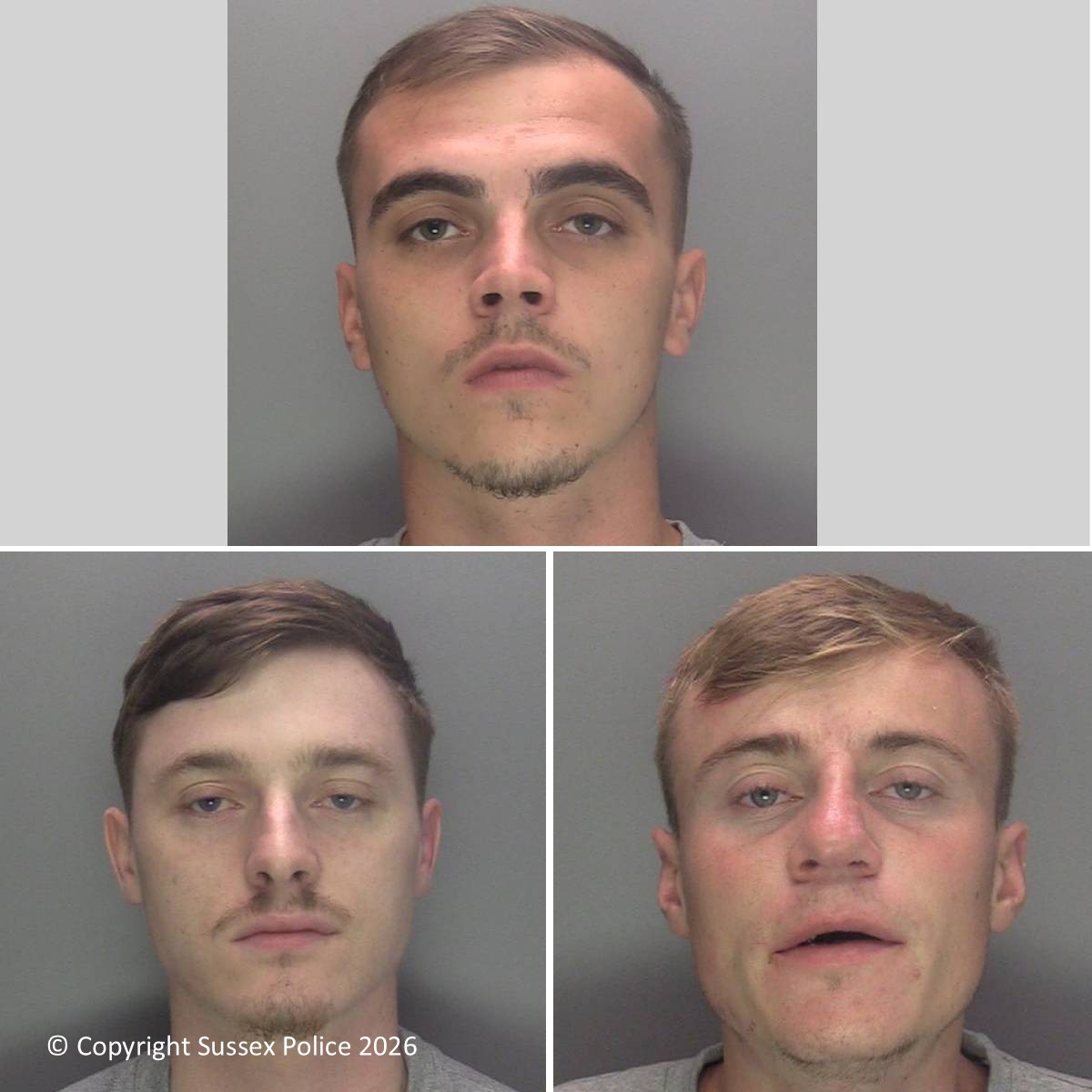 Jack Ancell, Charlie Clark and Aiden Barber jailed for assault in Haywards Heath