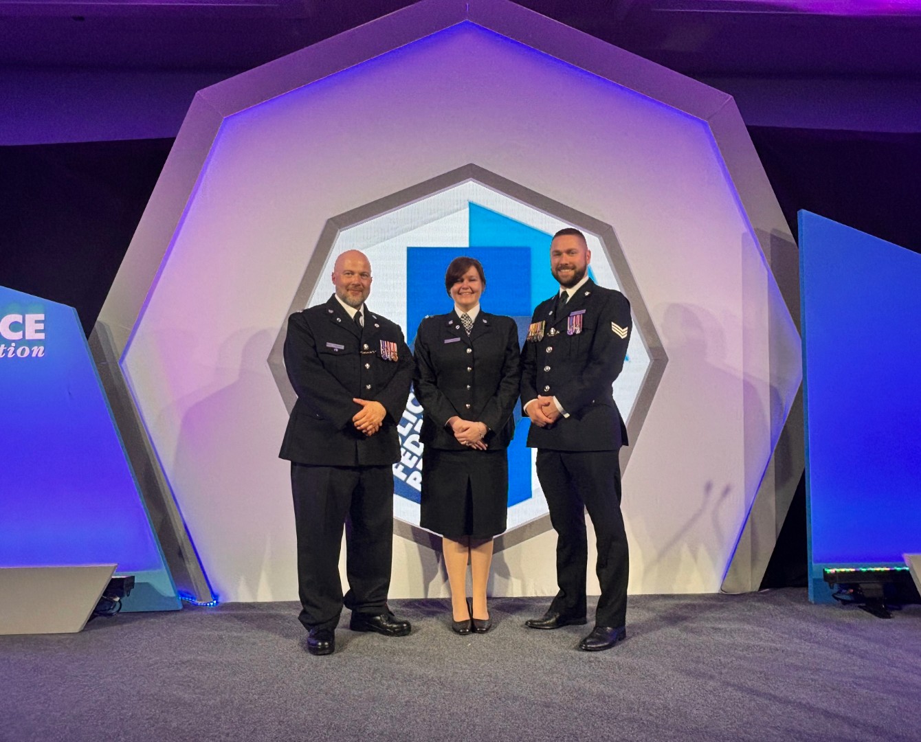 L-R Special Constable Julius Gudaitis, PC Tara Bernard and PC Andre Owen