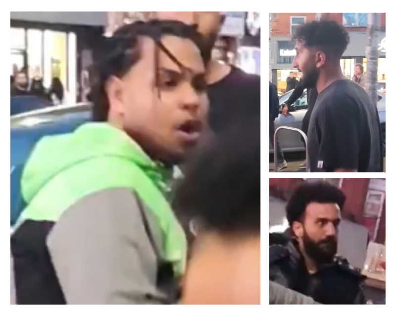 Image of three men who officers would like to speak to as their investigation into a violent assault in Rusholme continues.
